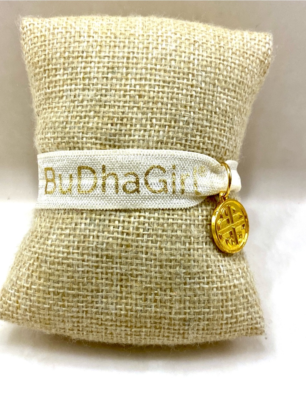 BuDhaGirl White and Gold Charm Bracelet